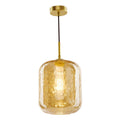 Tavia Pendant Satin Gold and Amber Glass