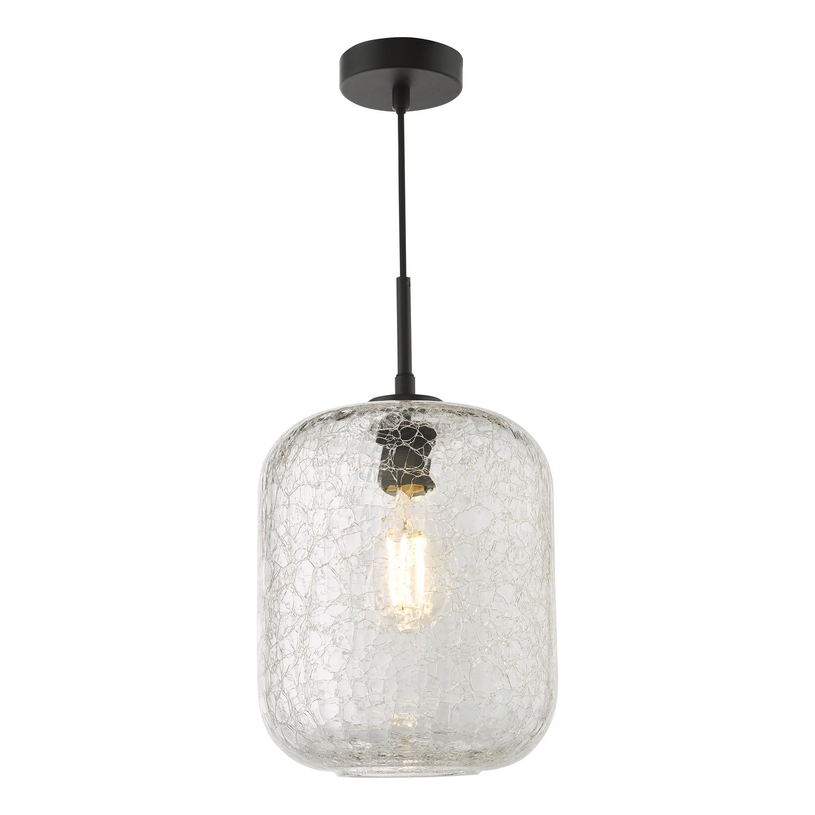 Tavia Pendant Matt Black and Glass