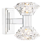 Tiana 2 Light Wall Light Polished Chrome and Faceted Acrylic
