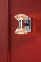 Tiana 2 Light Wall Light Polished Chrome and Faceted Acrylic