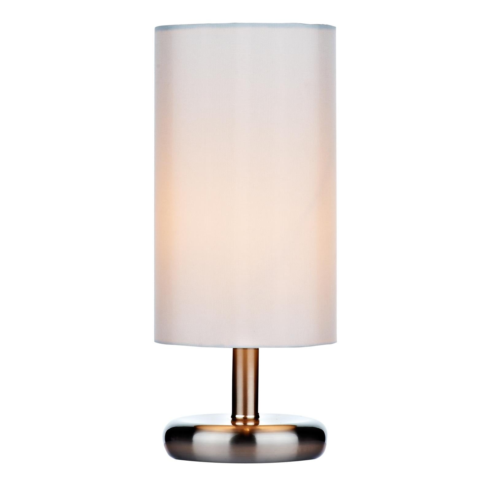 Tico Touch Table Lamp Satin Chrome With Shade