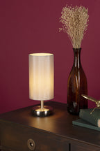 Tico Touch Table Lamp Satin Chrome With Shade 1