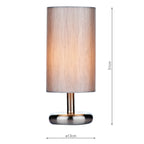 Tico Touch Table Lamp Satin Chrome With Shade 1