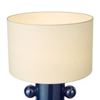 Tisha Table Lamp Blue Ceramic and Antique Brass With Shade