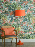 Toledo Floor Lamp Satin Orange With Shade