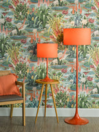 Toledo Floor Lamp Satin Orange With Shade