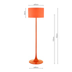 Toledo Floor Lamp Satin Orange With Shade