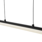 DAR Tube LED Bar Pendant Light Satin Black with Opal Diffuser