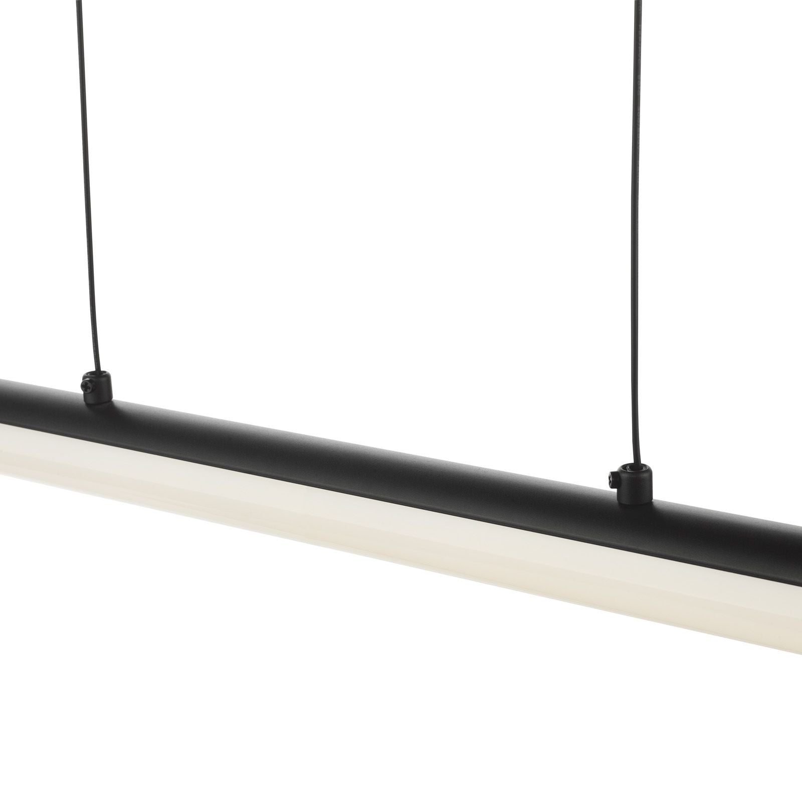 DAR Tube LED Bar Pendant Light Satin Black with Opal Diffuser