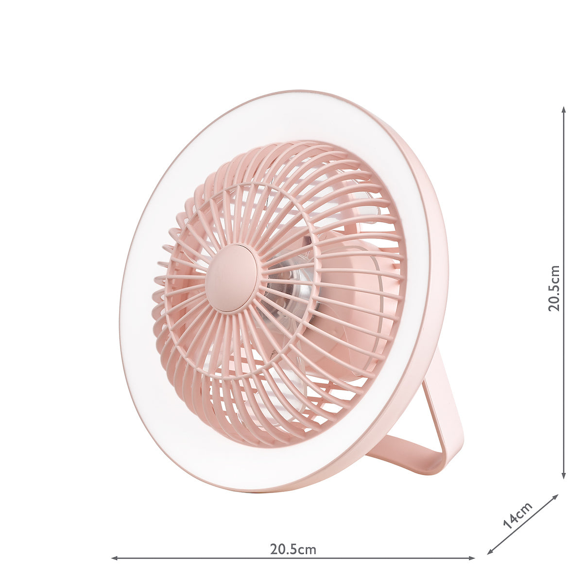 Turbo Desk Fan With Lamp Pink LED