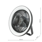 Turbo Desk Fan With Lamp Black LED