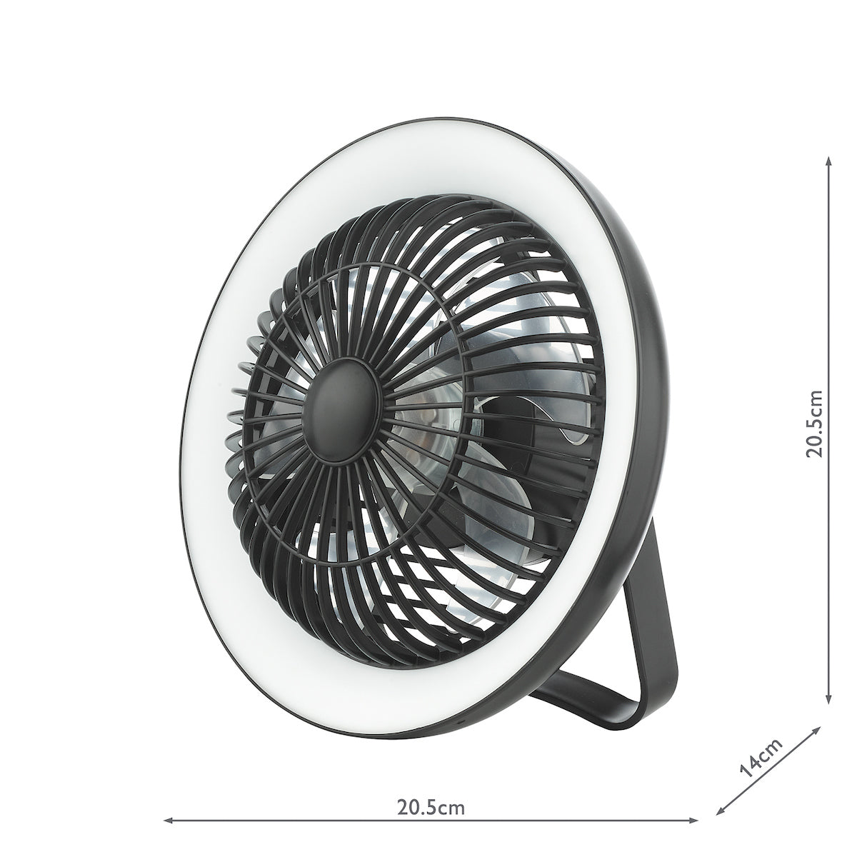 Turbo Desk Fan With Lamp Black LED