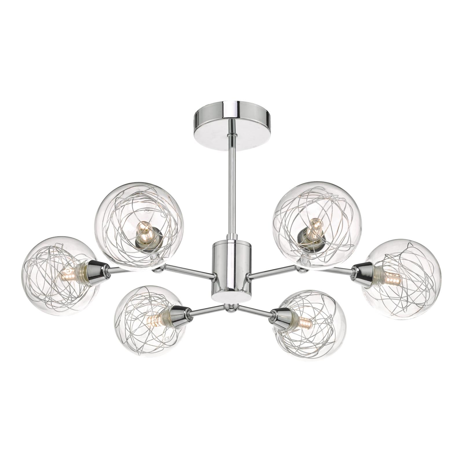 Tyka 6lt Semi Flush Polished Chrome & Glass