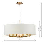 Tyler 6 Light Shadelier Antique Bronze and White With Shade