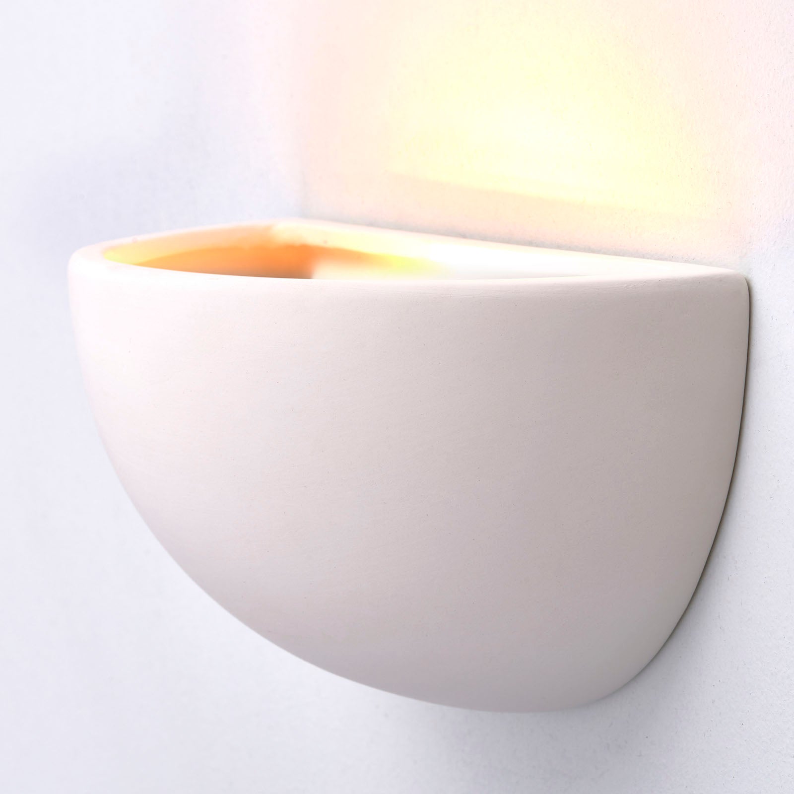 Pride Unglazed Ceramic Uplighter Wall Light (Paintable)