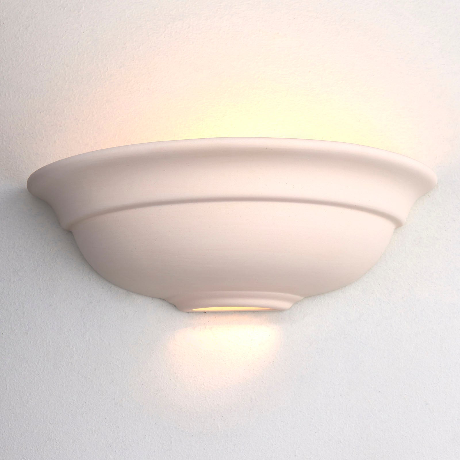 Hillside White Unglazed Ceramic Wall Light
