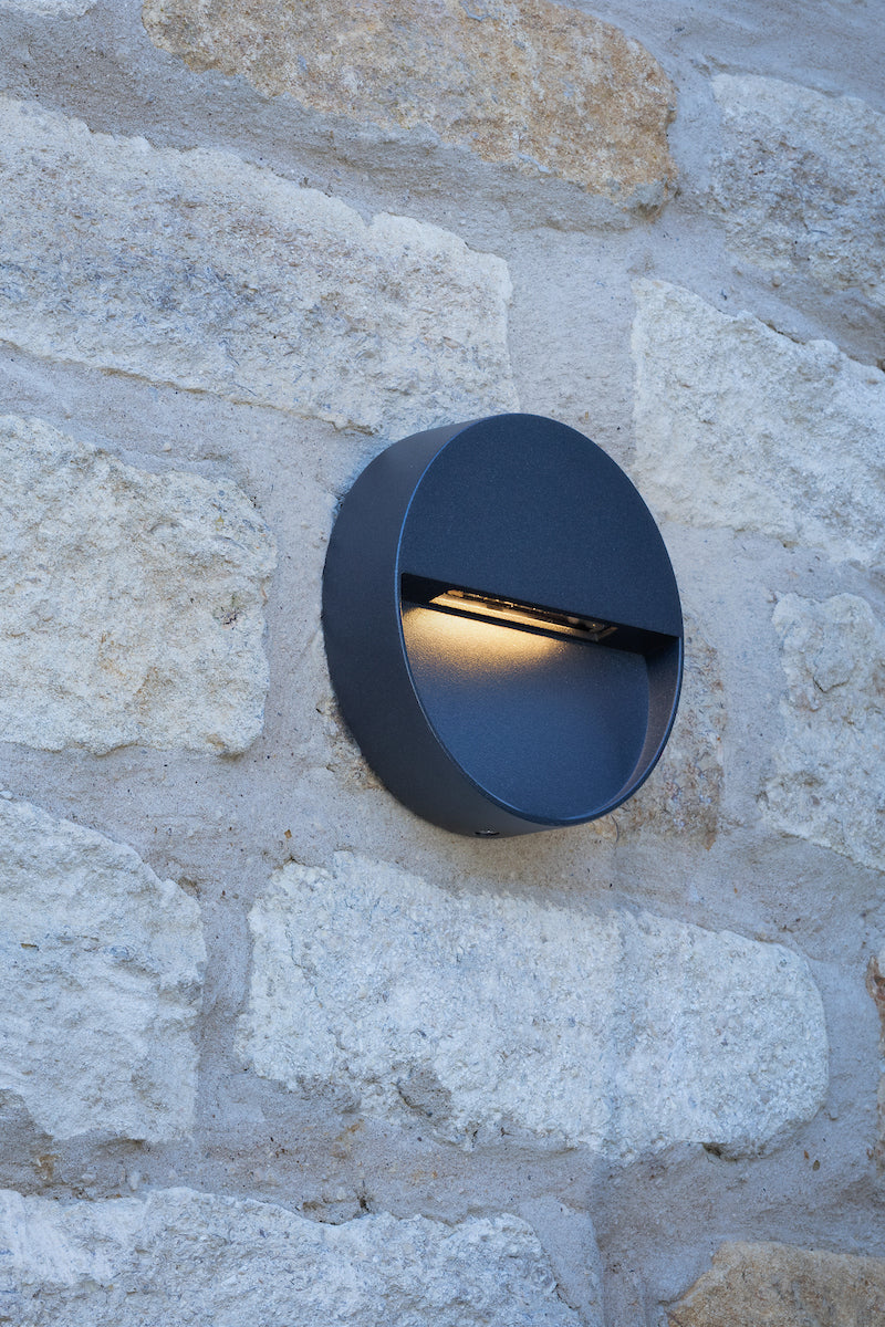Ugo Outdoor Wall Light Round Eyelid Anthracite IP65 LED
