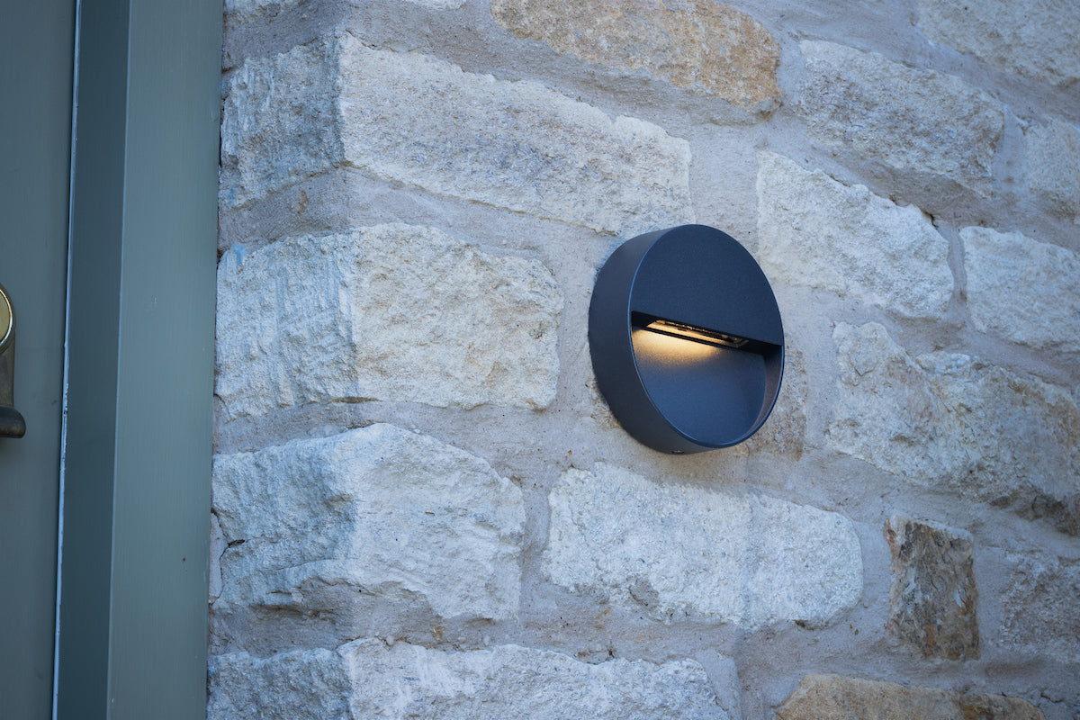 Ugo Outdoor Wall Light Round Eyelid Anthracite IP65 LED