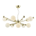 Ursa 10 Light Pendant Polished Gold Opal Glass