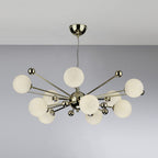 Ursa 10 Light Pendant Polished Gold Opal Glass