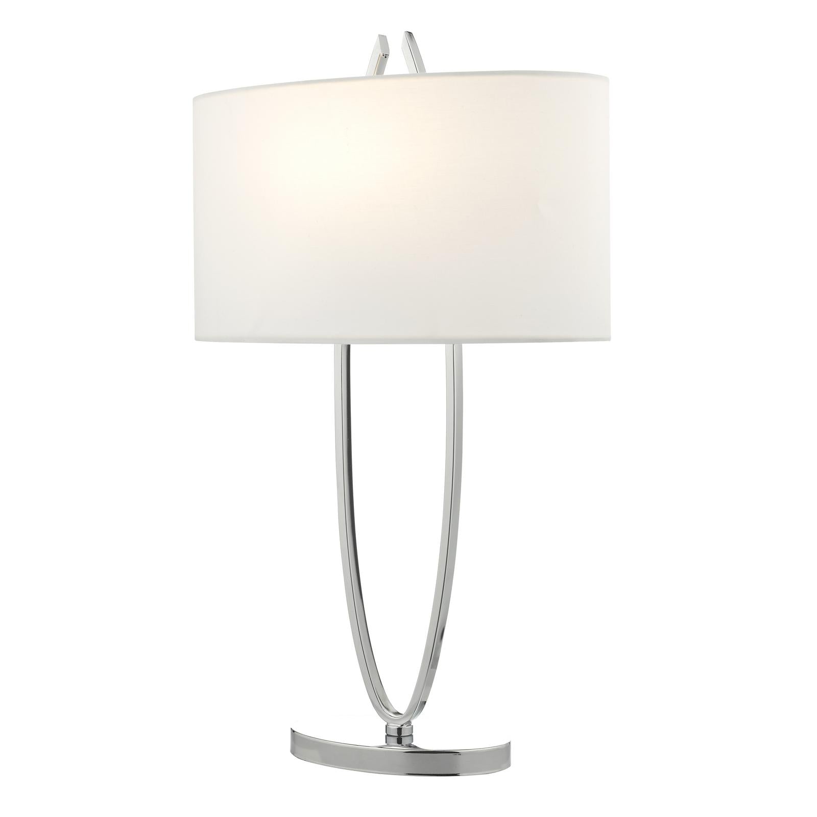 Utara Table Lamps Polished Chrome With Shade