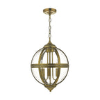 Vanessa 3 Light Pendant Antique Brass And Clear