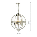 Vanessa 5 Light Pendant Polished Nickel And Clear