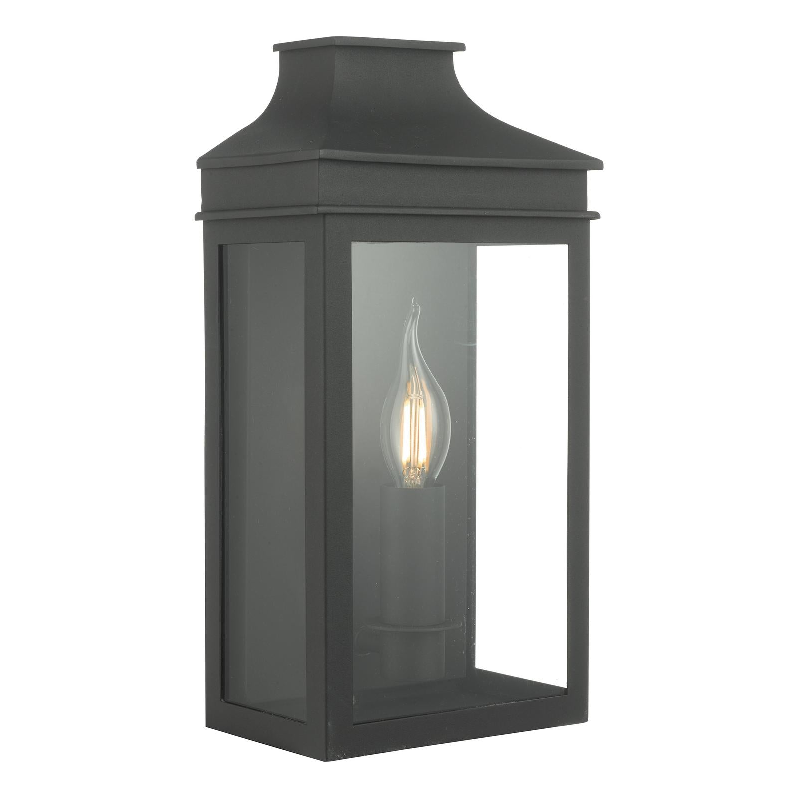 Vapour Coach Lantern Outdoor Wall Light Matt Black IP44