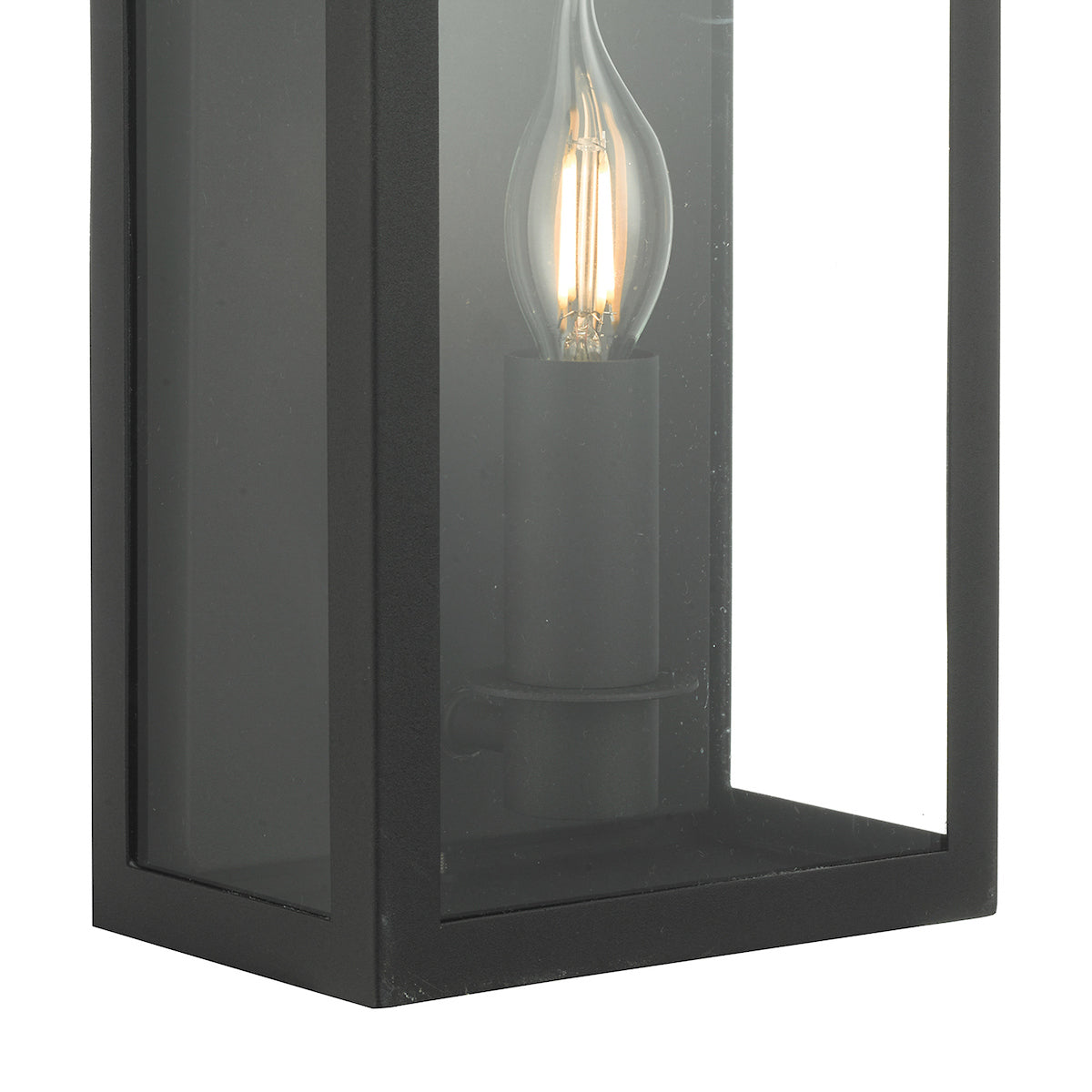 Vapour Coach Lantern Outdoor Wall Light Matt Black IP44