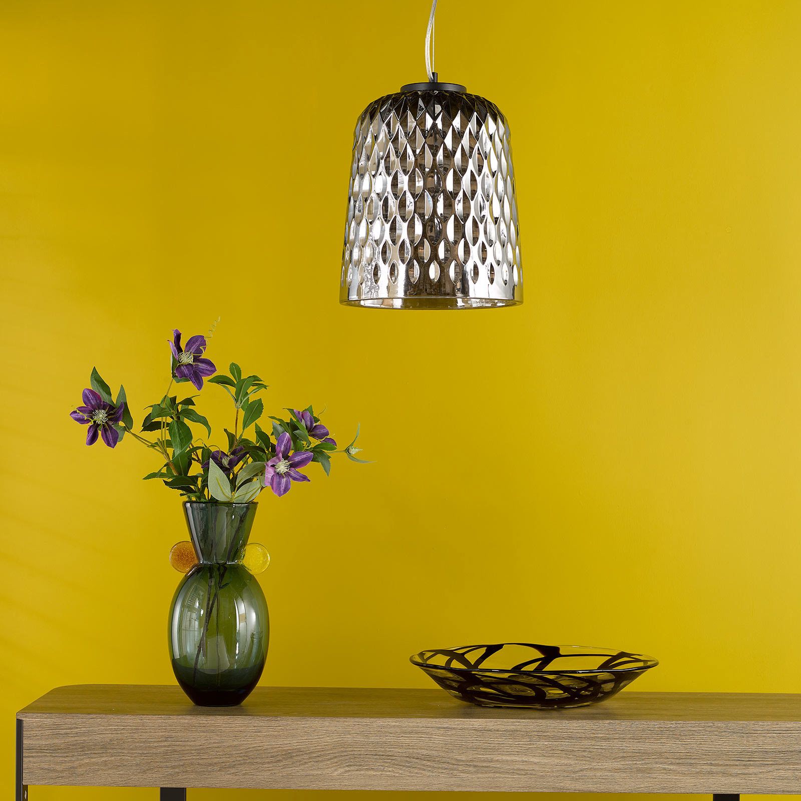 Varius Pendant Matt Black and Smoked Glass