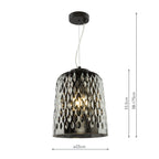 Varius Pendant Matt Black and Smoked Glass