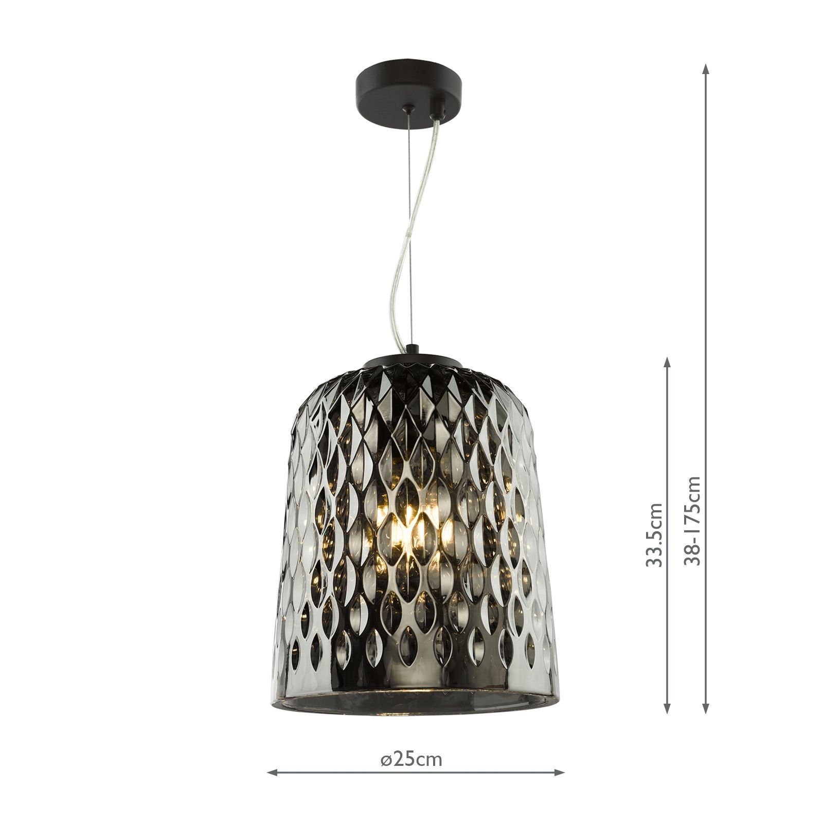Varius Pendant Matt Black and Smoked Glass