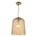 Varius Pendant Natural Brass and Amber Glass