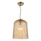 Varius Pendant Natural Brass and Amber Glass