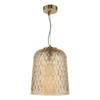 Varius Pendant Natural Brass and Amber Glass