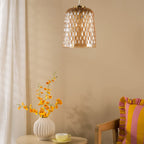 Varius Pendant Natural Brass and Amber Glass