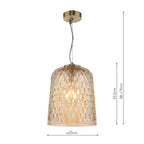 Varius Pendant Natural Brass and Amber Glass
