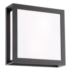 Vayu 2 Light Outdoor Wall Light Matt Black and Opal IP44