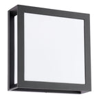 Vayu 2 Light Outdoor Wall Light Matt Black and Opal IP44