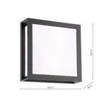 Vayu 2 Light Outdoor Wall Light Matt Black and Opal IP44