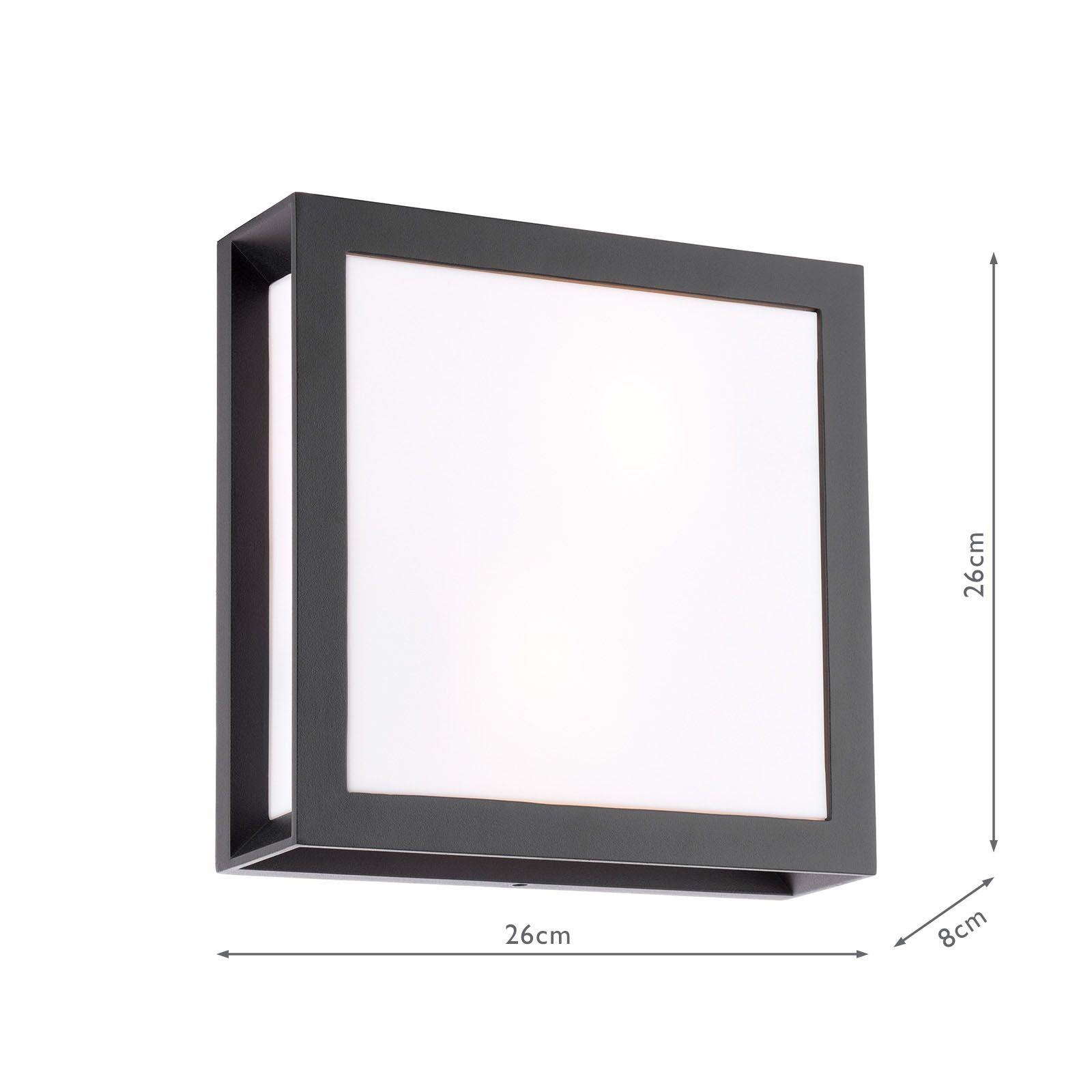 Vayu 2 Light Outdoor Wall Light Matt Black and Opal IP44