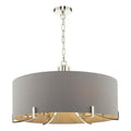 Veyron 6 Light Pendant Polished Nickel With Grey Shade