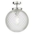 Wayne Bathroom Semi Flush Polished Chrome Glass IP44
