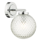 Wayne Bathroom Wall Light Polished Chrome Glass IP44