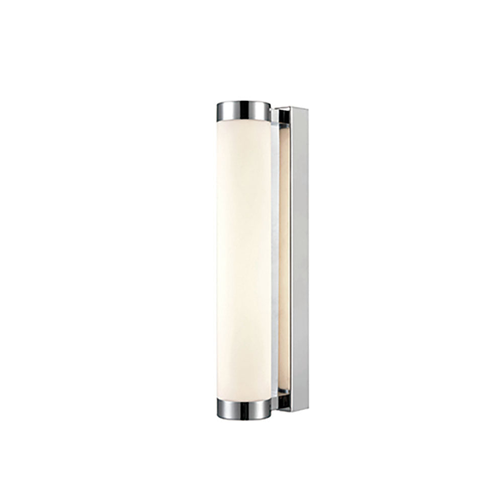 Luce LED Wall Light (Chrome Finish, Opal Glass Tube, IP44)