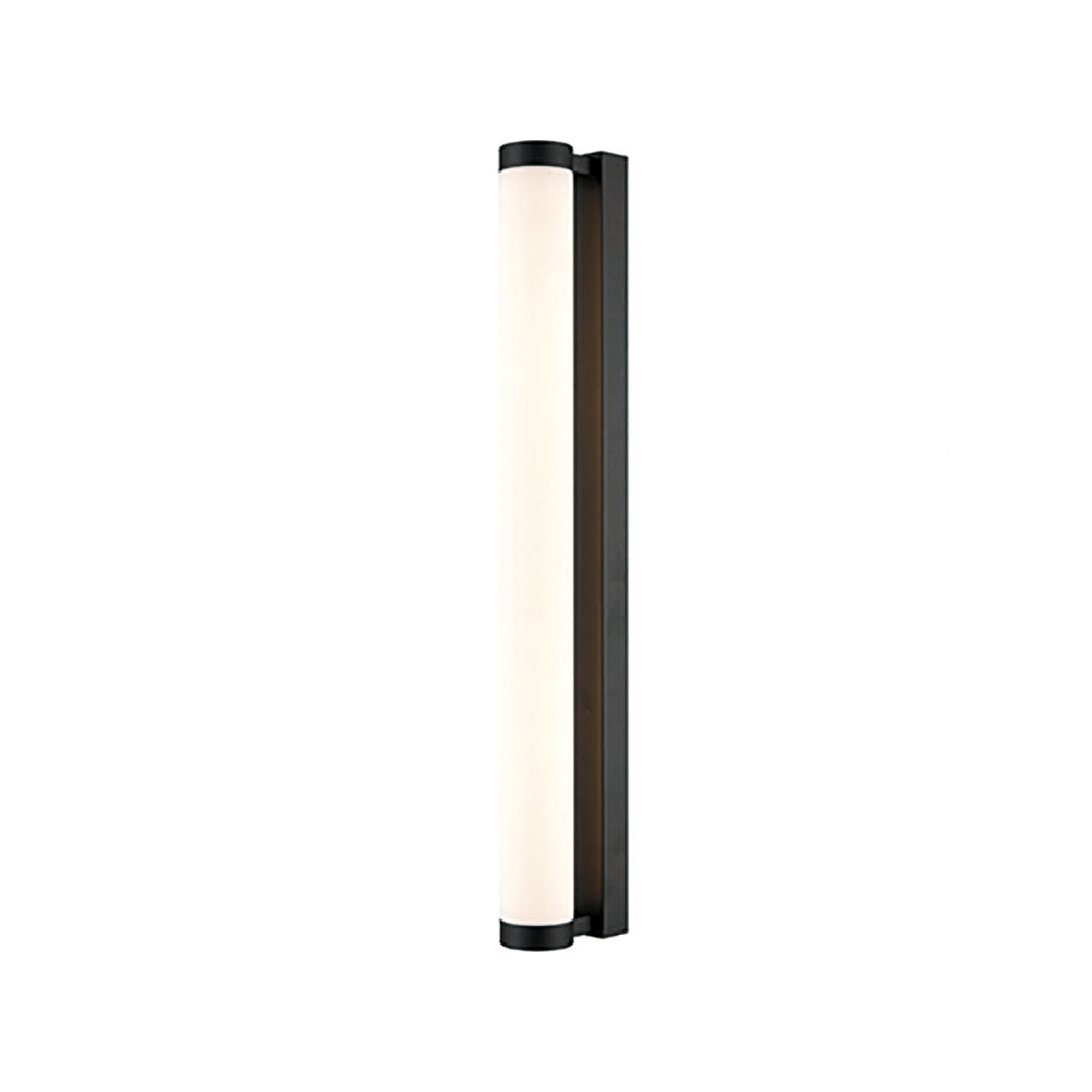Luce LED Wall Light (Matt Black Finish, Opal Glass Tube, IP44)