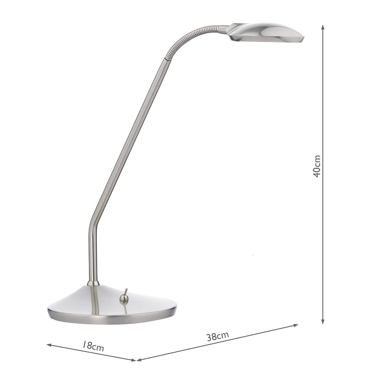 Wellington Task Table Lamps Satin Chrome LED 1