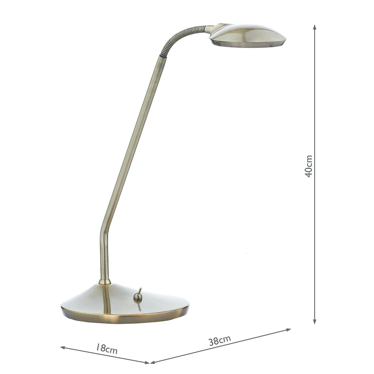 Wellington Task Table Lamps Antique Brass LED 1