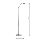 Wellington Task Floor Lamps Satin Chrome LED