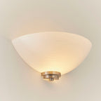 Welles 1-Light Satin Chrome Wall Light with White Glass Shade